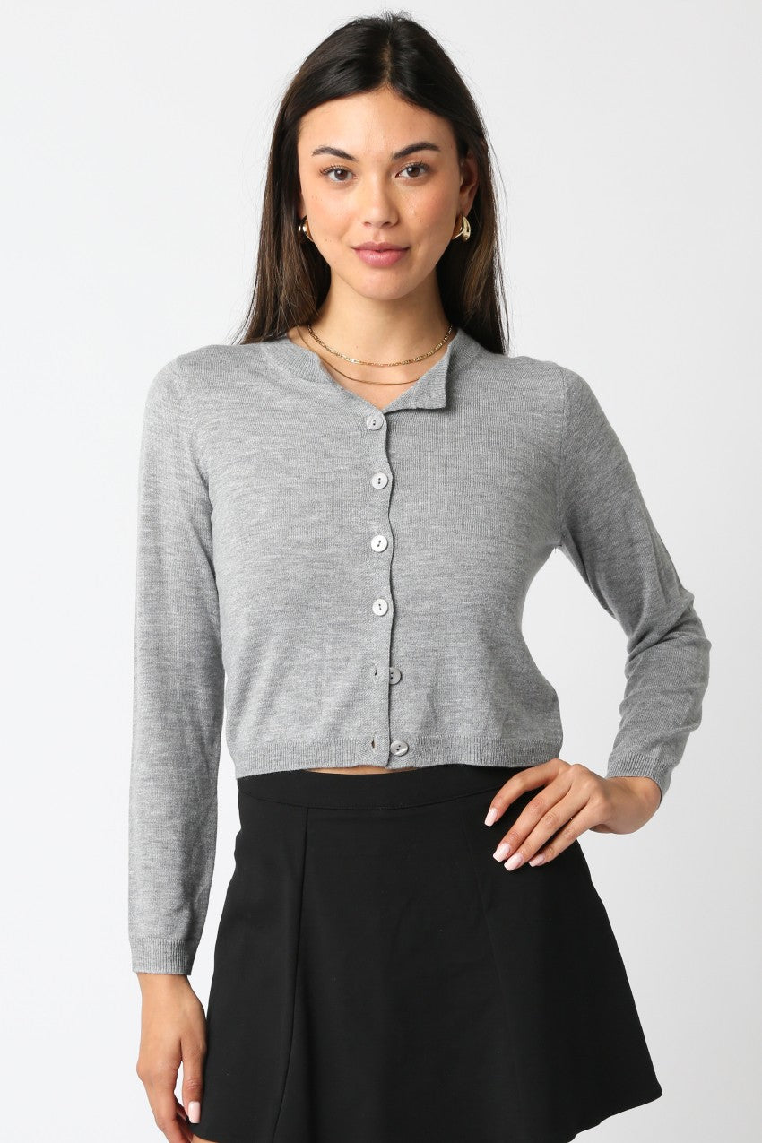 Basic long sleeve button down cardi