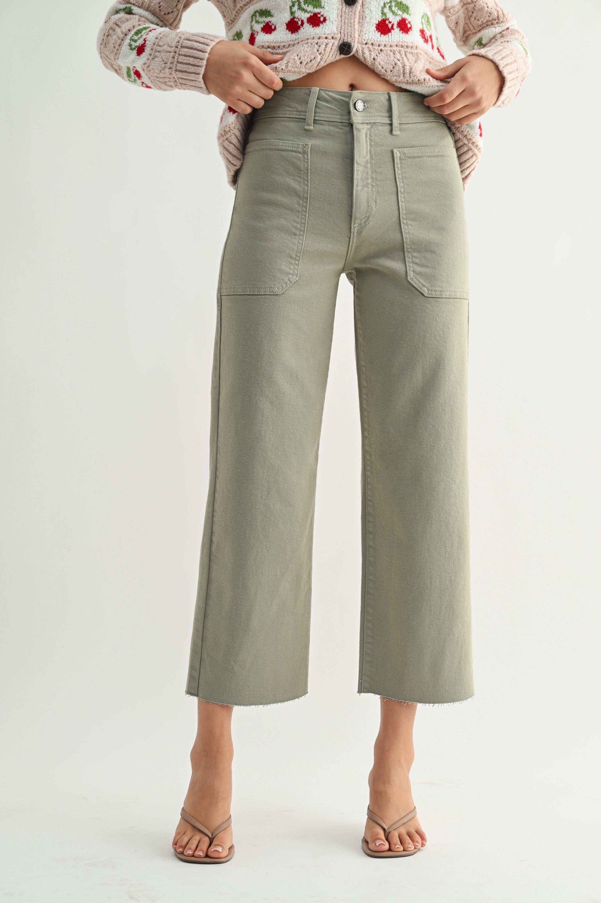 jbd cropped wide utility leg jean