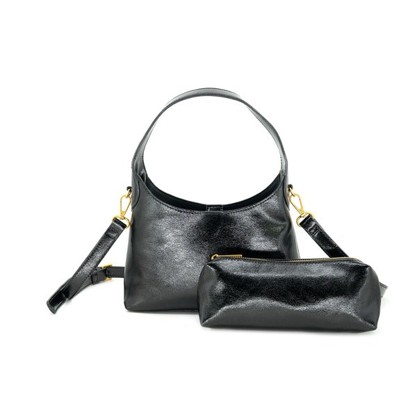 BC Handbags Amber Bag in Black, front view