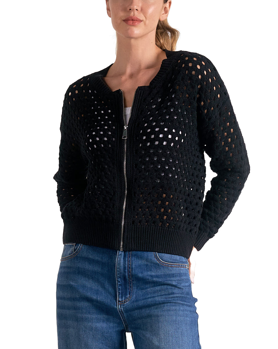 トップス ORIMI SPECIAL CARDIGAN Elan Zip Up Cut Out Cardigan – Whim