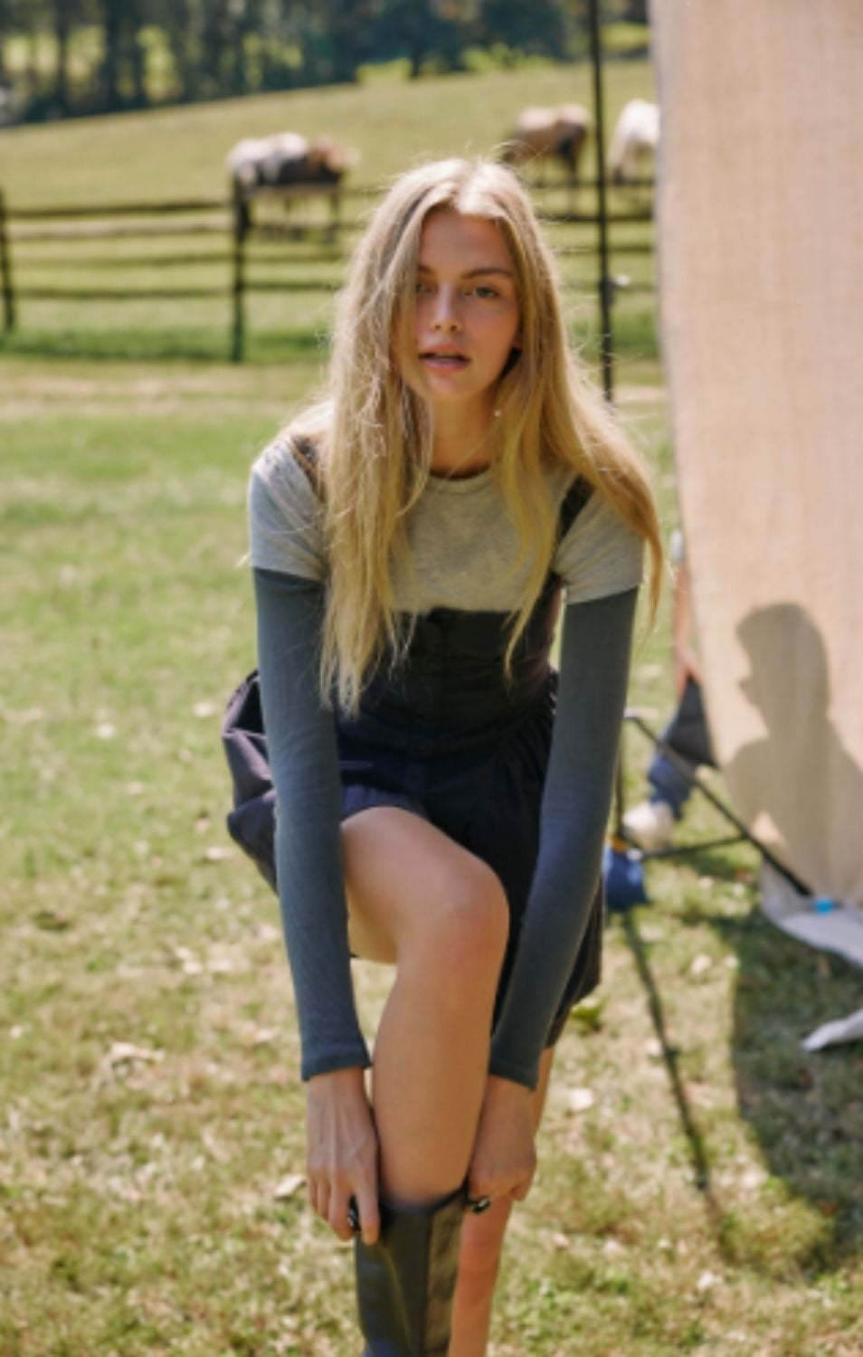Free People Jamie Henley long-sleeve knit top featuring a slim fit, defined seams, and button-front detailing