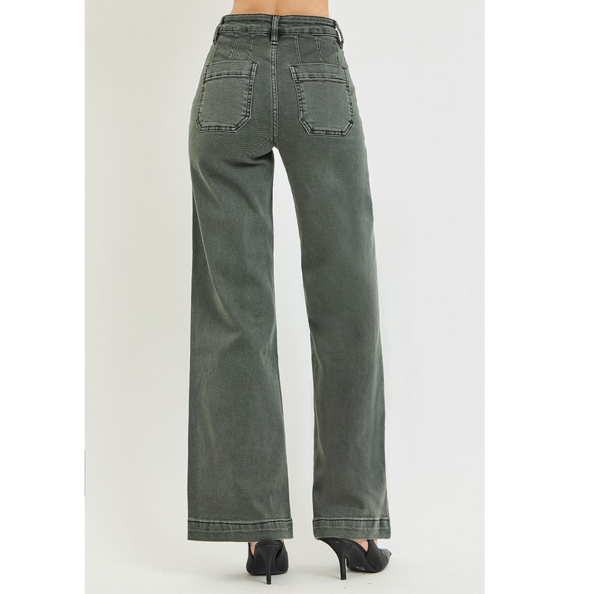High-Rise Wide-Leg Slant Pocket Pants featuring a flattering high-rise waist, relaxed full-length wide-leg silhouette, and functional slant pockets for a polished, modern look.