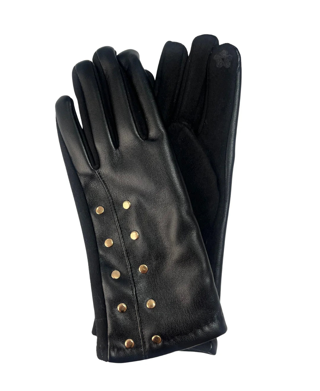 women’s gloves, studded gloves, winter accessories, chic gloves, stylish gloves, cold weather fashion, sleek winter gloves, trendy gloves, fall winter essentials, Whim accessories, touch screen gloves, cute touch screen goves