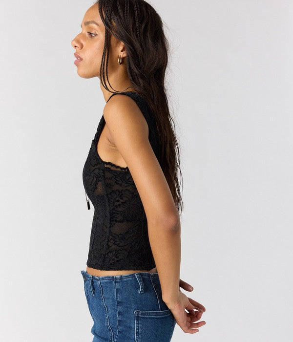 Free People Pretty Little Secrets Corset in Black, side view