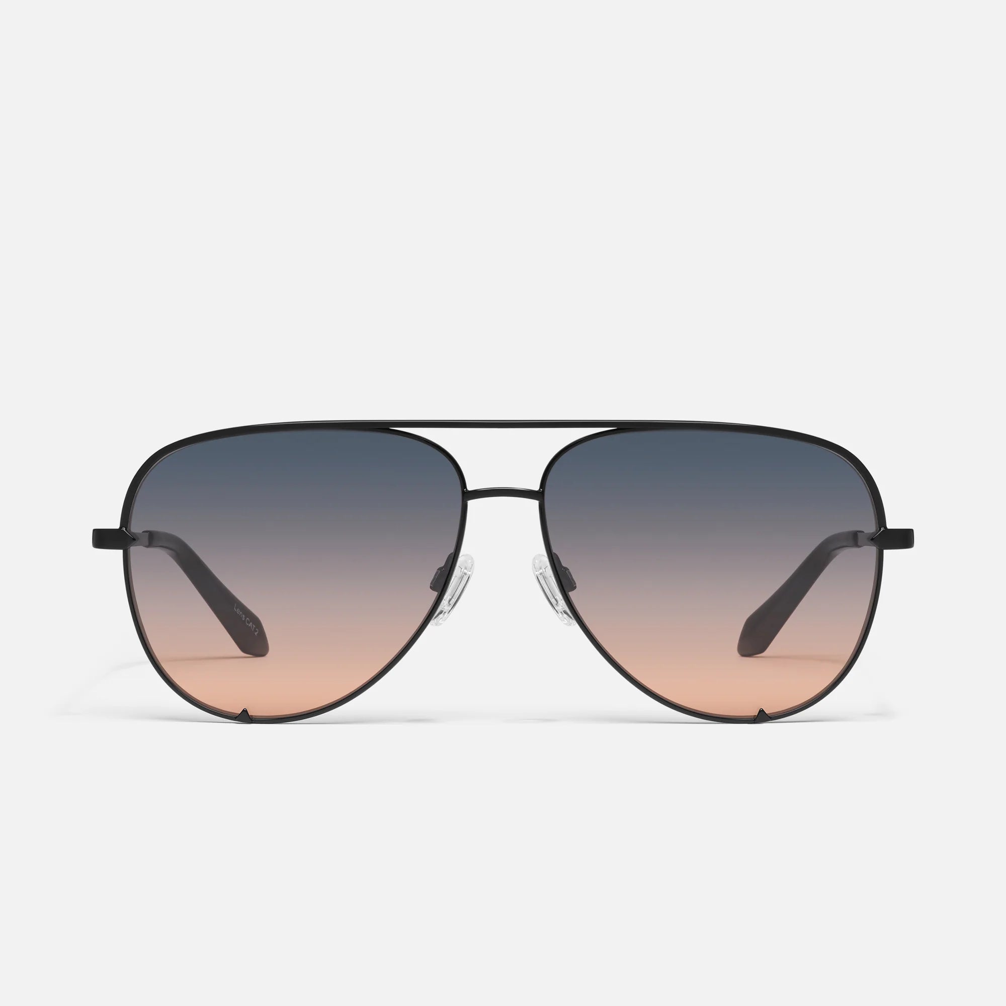 Quay High Key Extra Large Black Smoke Coral. Keep it High Key with these bestselling aviators designed to flatter every face shape and size. This fan fave features a flat, oversized lens that perfectly balances weight and durability.