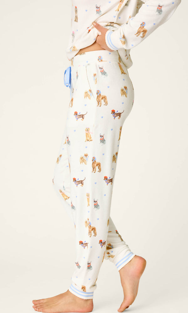 P.J. Salvage Meet Me in Pawris jogger pajama pants in Ivory