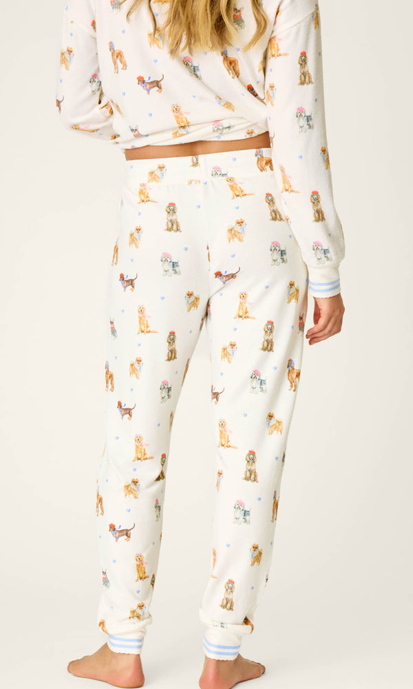 P.J. Salvage Meet Me in Pawris jogger pajama pants in Ivory
