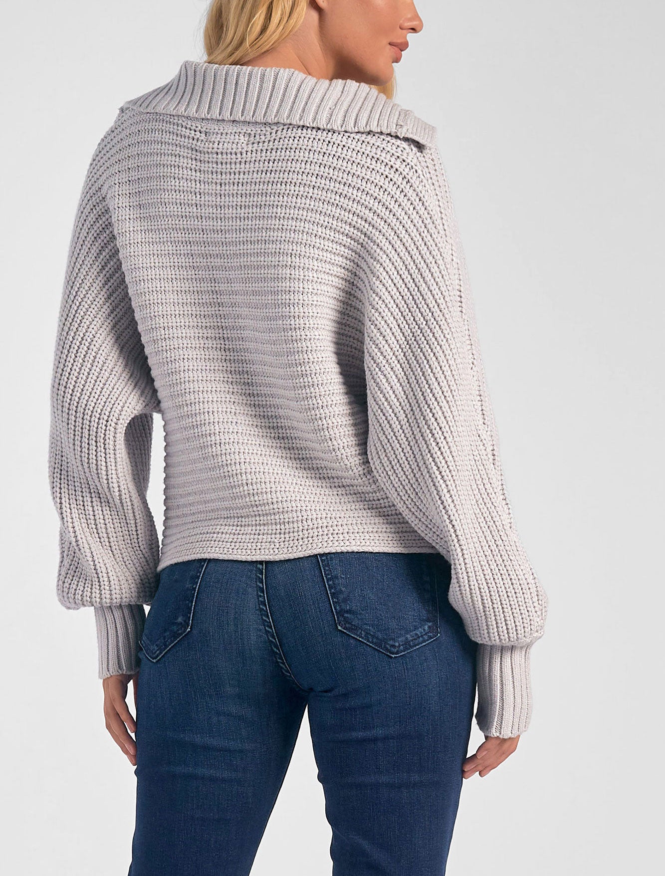 Elan V-Neck Open Collar Sweater