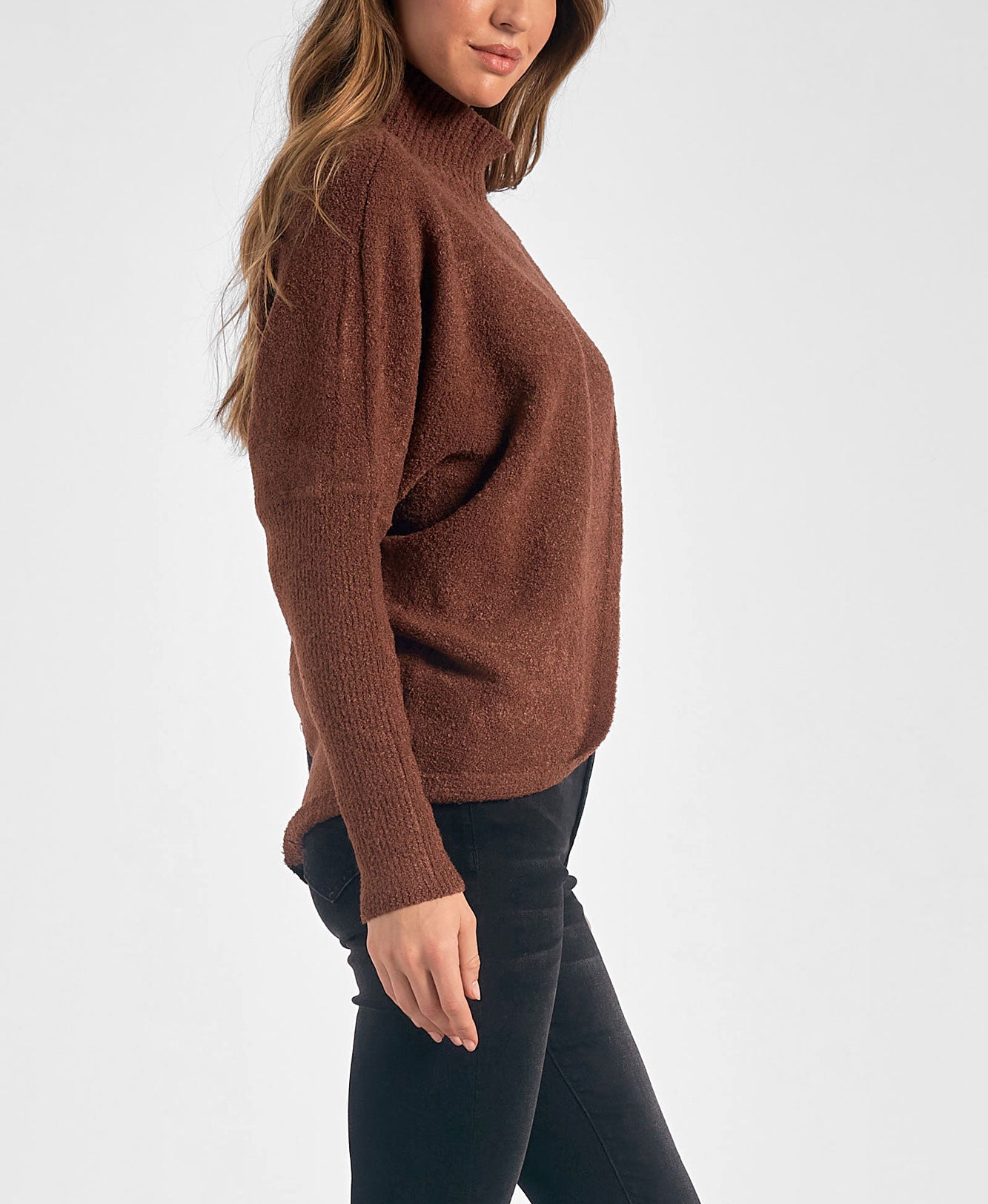 Elan Mock Turtleneck Cross Sweater