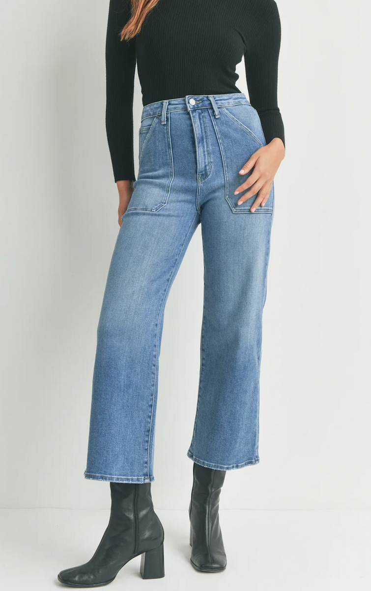 【BOK PLACE】Unique Cut Line Damage Point Wide Denim PT XL 0400021571886?wid=600&hei=800&