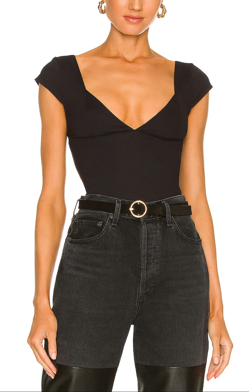 Free People Duo Corset Cami Black. One part bra, one part cami, this corset-inspired style features a deep sweetheart neckline with capped sleeves and seamed cup design, featured in an innovative, sculpting duo fabric that enhances your natural shape with a compressive (never constricting!) mesh underlayer.