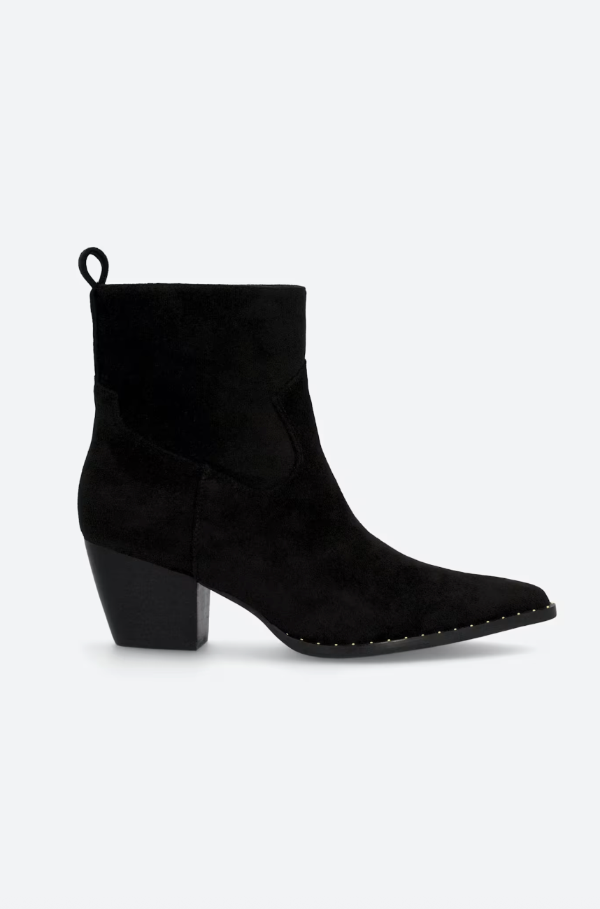 western ankle boot, pointed toe booties, suede ankle boots, heeled boots for women, trendy fall boots, everyday boots, western boot trend 2025, short heeled boots, casual ankle boot, stylish fall footwear