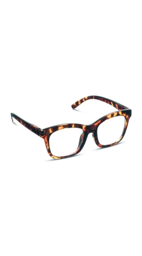 chunky square shaped reading glasses with clear lenses