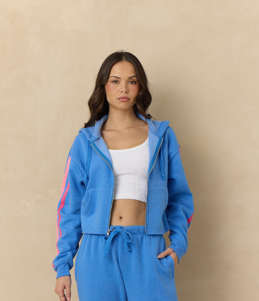 women's cropped hoodie, zip up hoodie women, casual hoodie jacket, sporty zip hoodie, cropped lounge hoodie, relaxed fit hoodie, casual women's sweatshirt, boutique hoodie women, athleisure hoodie women, comfortable zip hoodie, everyday casual hoodie