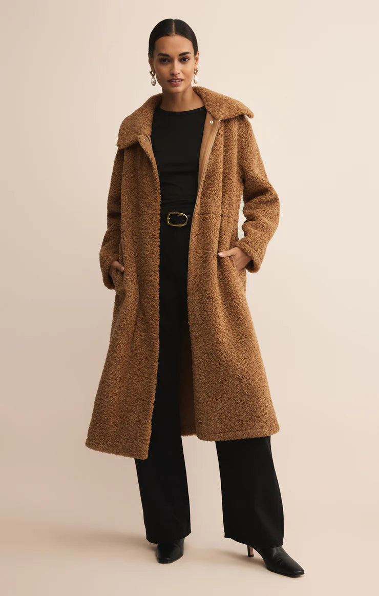 teddy coat, cozy winter coat, textured long coat, women’s outerwear, chic cold weather coat, oversized coat women, warm layering piece, stylish winter jacket, neutral statement coat, fall winter fashion, boutique outerwear, trend coat 2025, everyday winter coat