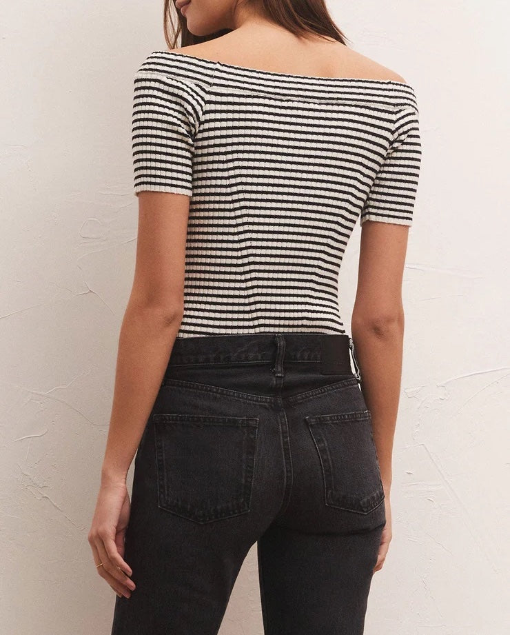 Z Supply Birdie Off Shoulder Stripe Top