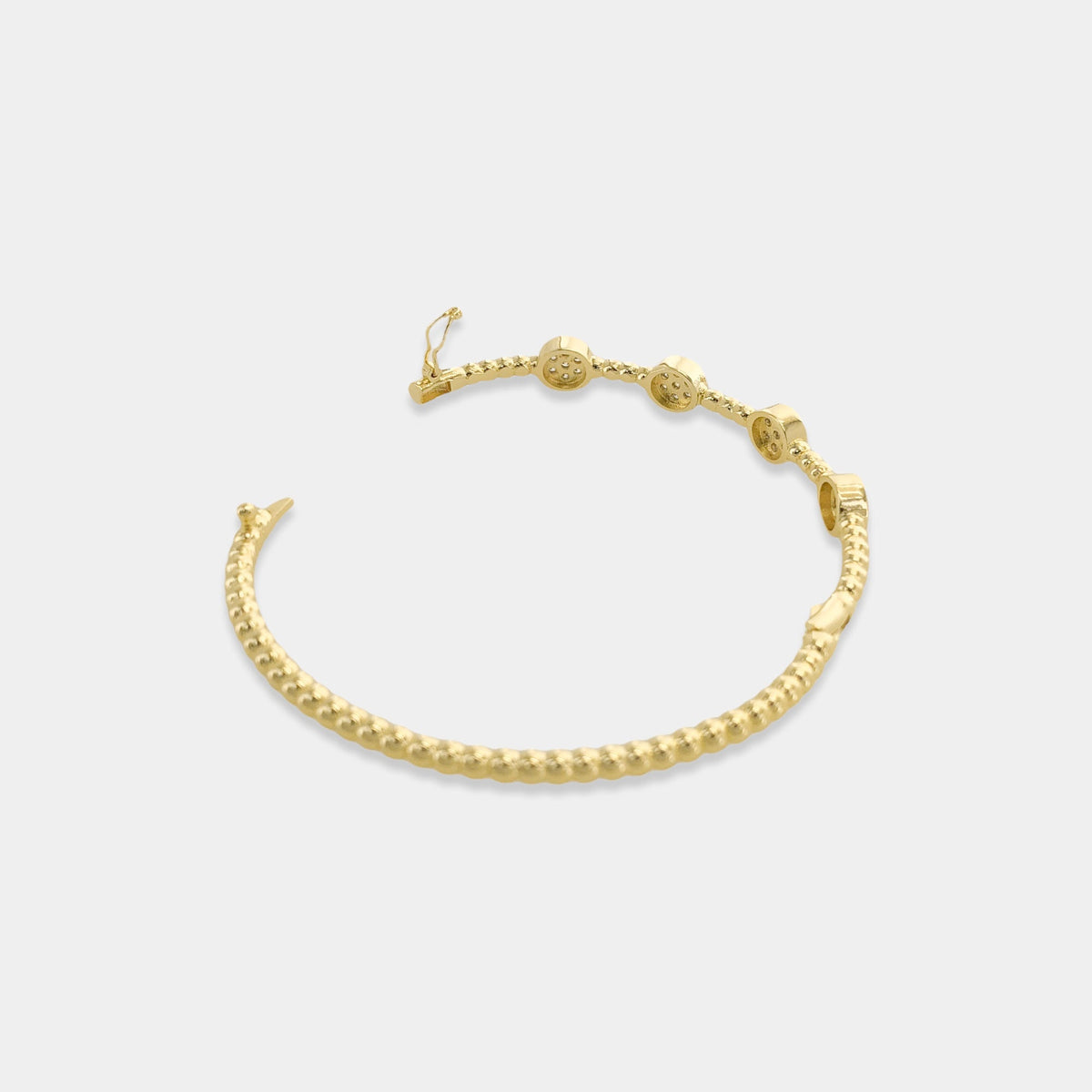 OMG blings Color CZ Bangle in Clear, open clasp view