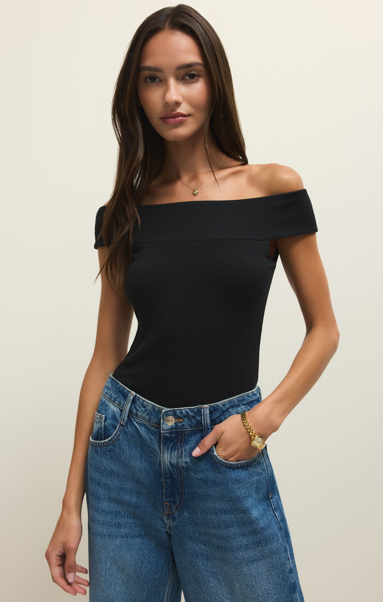 off shoulder top, off shoulder bodysuit, fitted bodysuit, going out top, sleek top, chic basics, minimalist style, night out outfit, everyday elevated, versatile top, wardrobe staple, fashion basics
