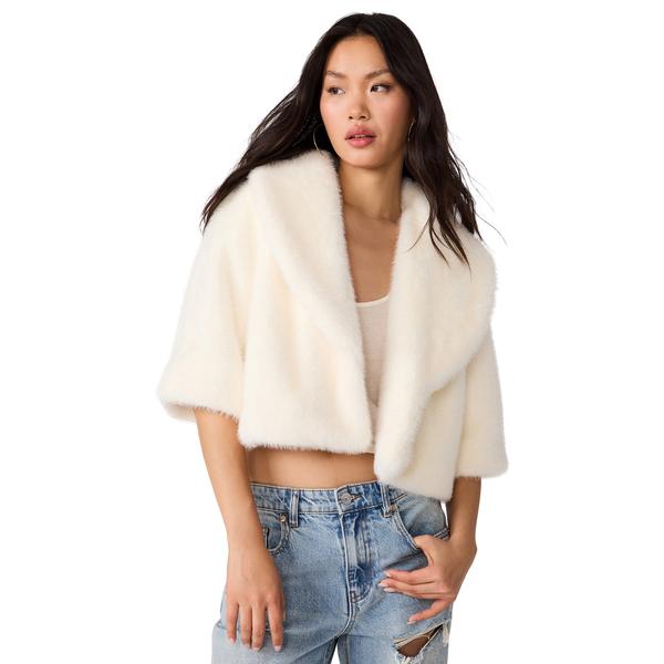 Steve Madden Hestia Coat in Cream, front view
