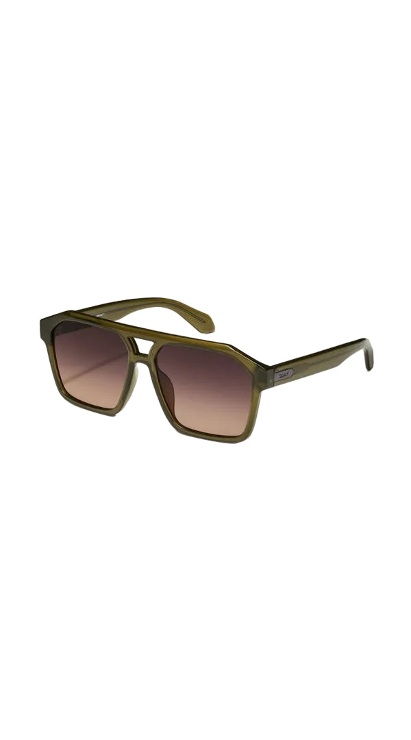 Quay Soundcheck Sunglasses in Olive Dark Fawn, side view
