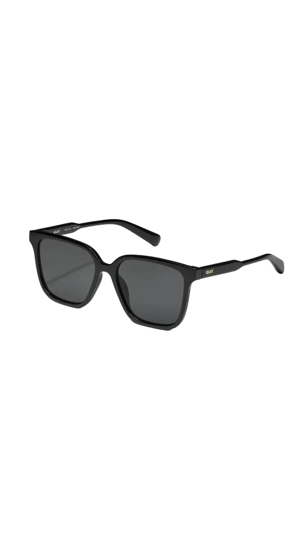 Quay Try Me Sunglasses in Black Smoke Polarized, side view