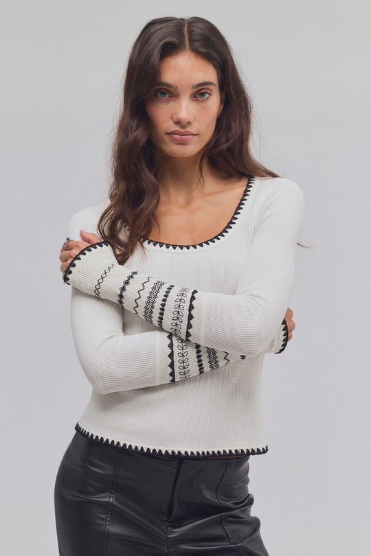 Free People Aspen Thermal in Sand Combo, front view