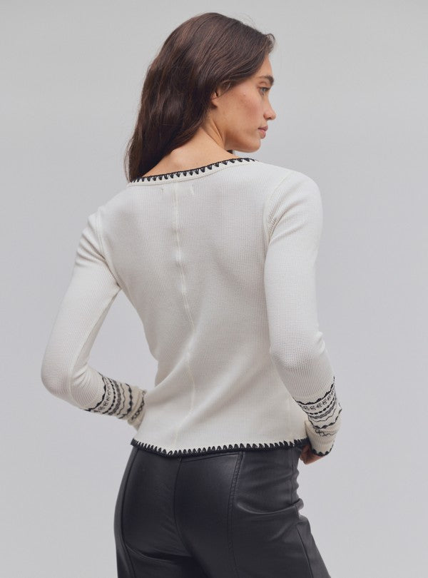Free People Aspen Thermal in Sand Combo, back view