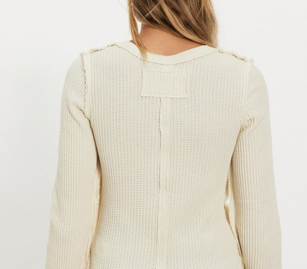 Free People Lucky Locket Tee in Stone, back view