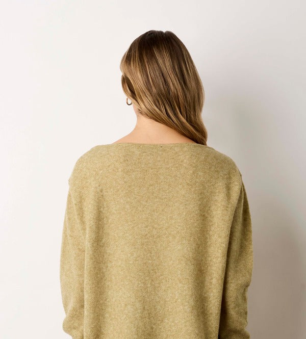 Moonbeam Women's Sweater in Fern, back view