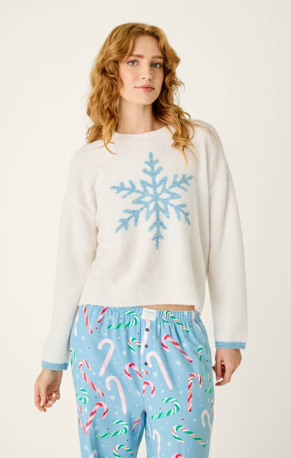 PJ Salvage The Sweetest Season Long Sleeve Top in Ivory, front
