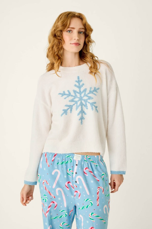 PJ Salvage The Sweetest Season Long Sleeve Top in Ivory, front
