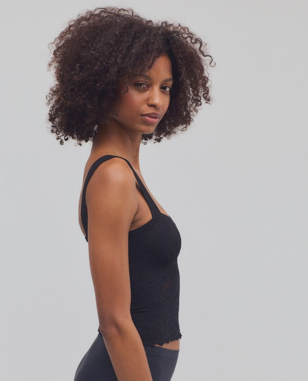 Free People Heirloom Cami in Black, side view