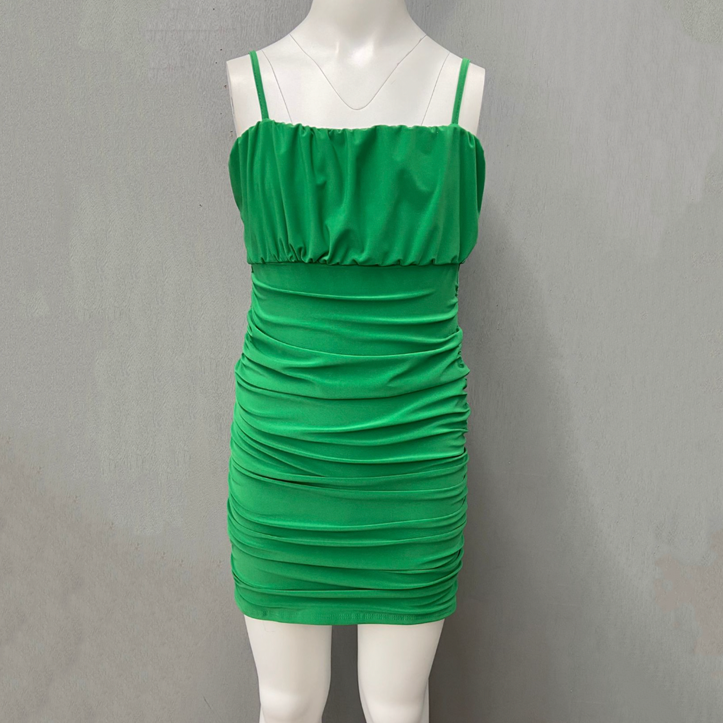 Cheryl Brenda Dress. A gorgeous ruched bodycon dress. Featuring a blouson neckline and spaghetti straps, plus all over ruching makes for a super flattering and comfy fit. The perfect party dress that's fully lined and super cute. We love!!