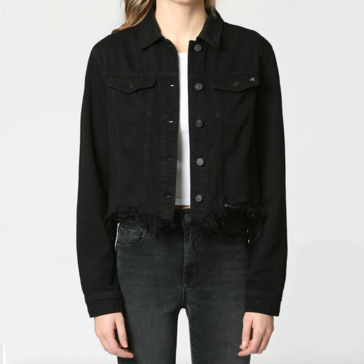 Hidden Regular Fitted Jacket. A Hidden jacket is a must-have in your closet rotation! This jacket features a slightly cropped fit and a frayed hem