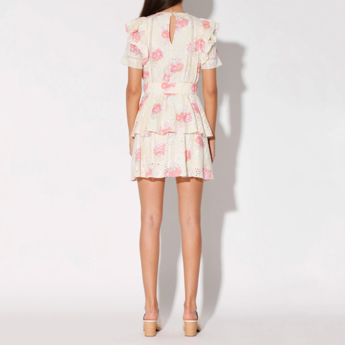 Walter Baker Cassandra Dress. The Cassandra Dress is a pretty perfection with ruffle detail short sleeves and layered flounce skirt! Dress it up with kitten heels or go laid back in sneakers