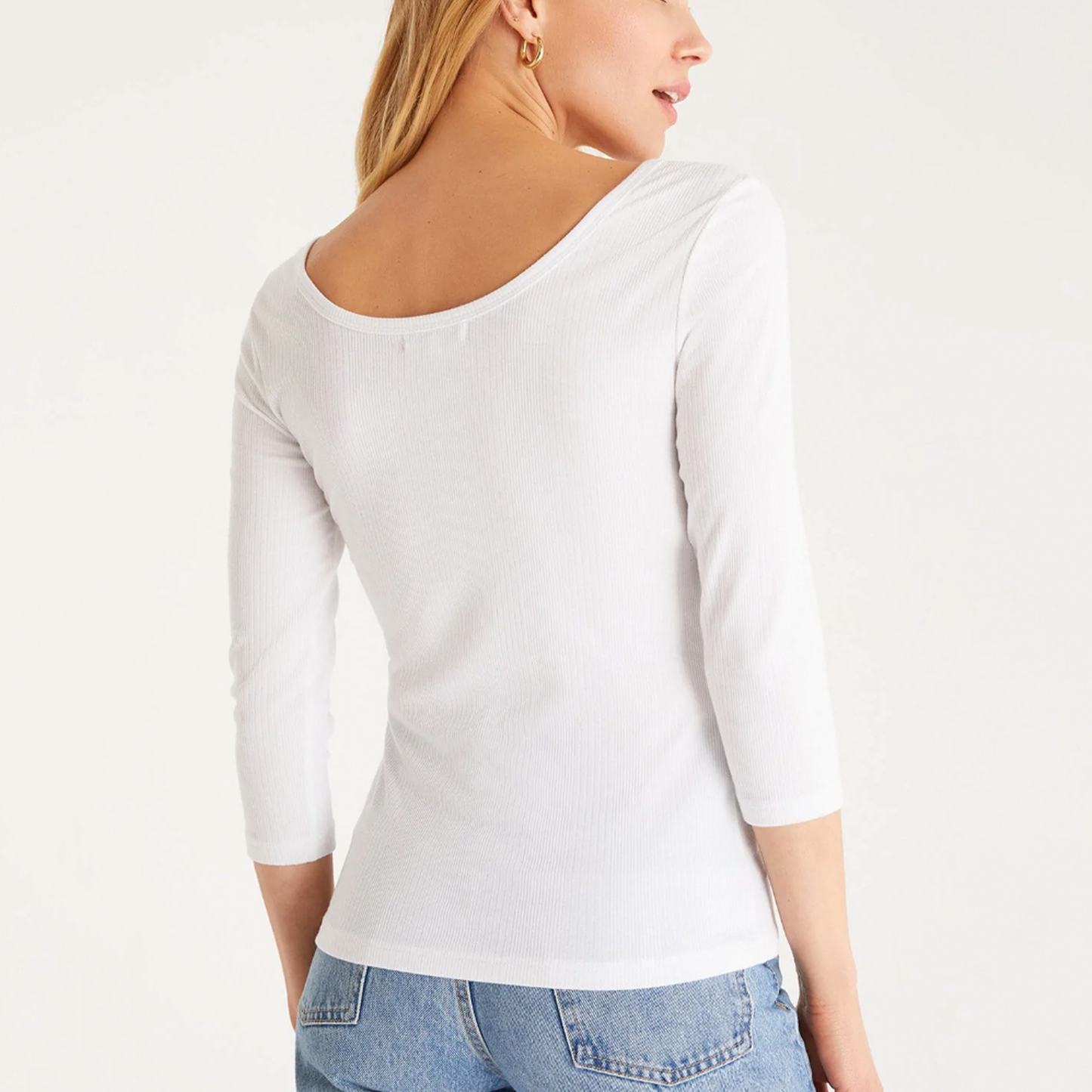 Z Supply Jayda Rib 3/4 Sleeve Top. The perfect all-season top, the Jayda Rib ¾ Sleeve Top is designed with a slim silhouette in a stretch rib fabric you'll fall in love with. This top looks so good tucked into those favorite high-waisted denim pants