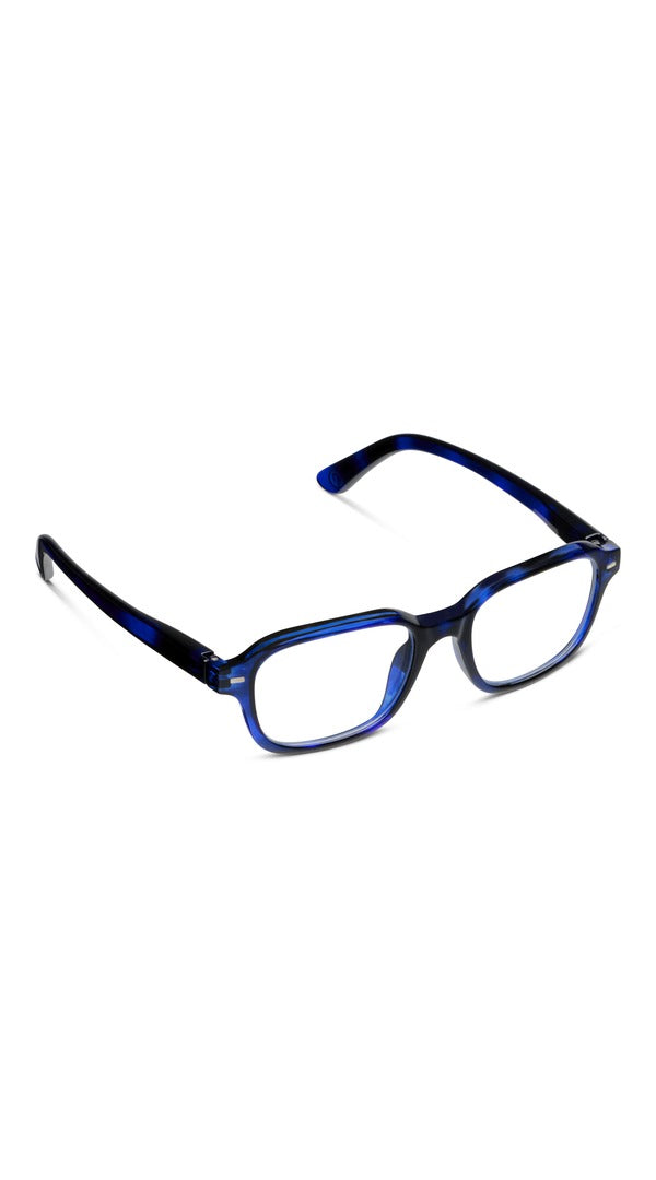 Peepers Fable Reading Glasses in Midnight Tortoise, angled view