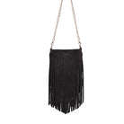 fringe crossbody bag, fringe purse, boho crossbody bag, black fringe bag, boutique crossbody purse, chain strap crossbody bag, western style purse, women’s fringe handbag, boho chic bag, small statement purse