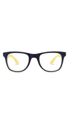 Peepers Rally Reading Glasses in Navy Yellow, front view