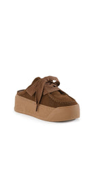 Seychelles Evolution Platform Mules in Brown, front view