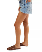 Free People Now or Never Denim Short Blue. Keep it casual-cool in these non-stretch denim shorts punctuated with a feathery frayed hem, these denim shorts will be your go-to for seasons to come.