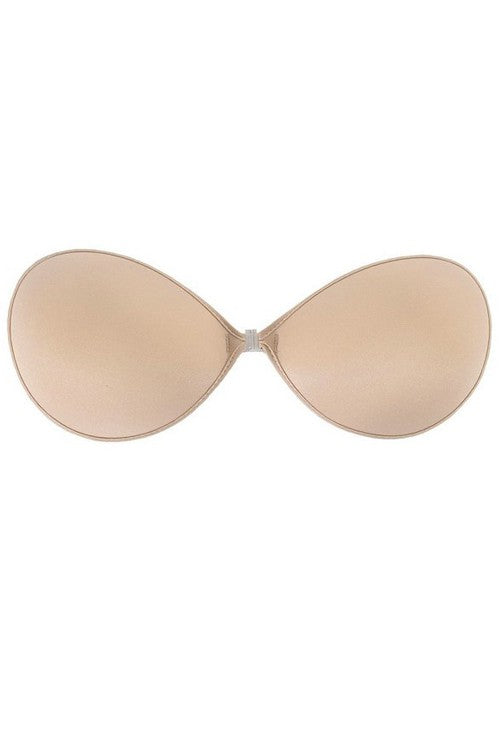 Self adhesive bra with front closure