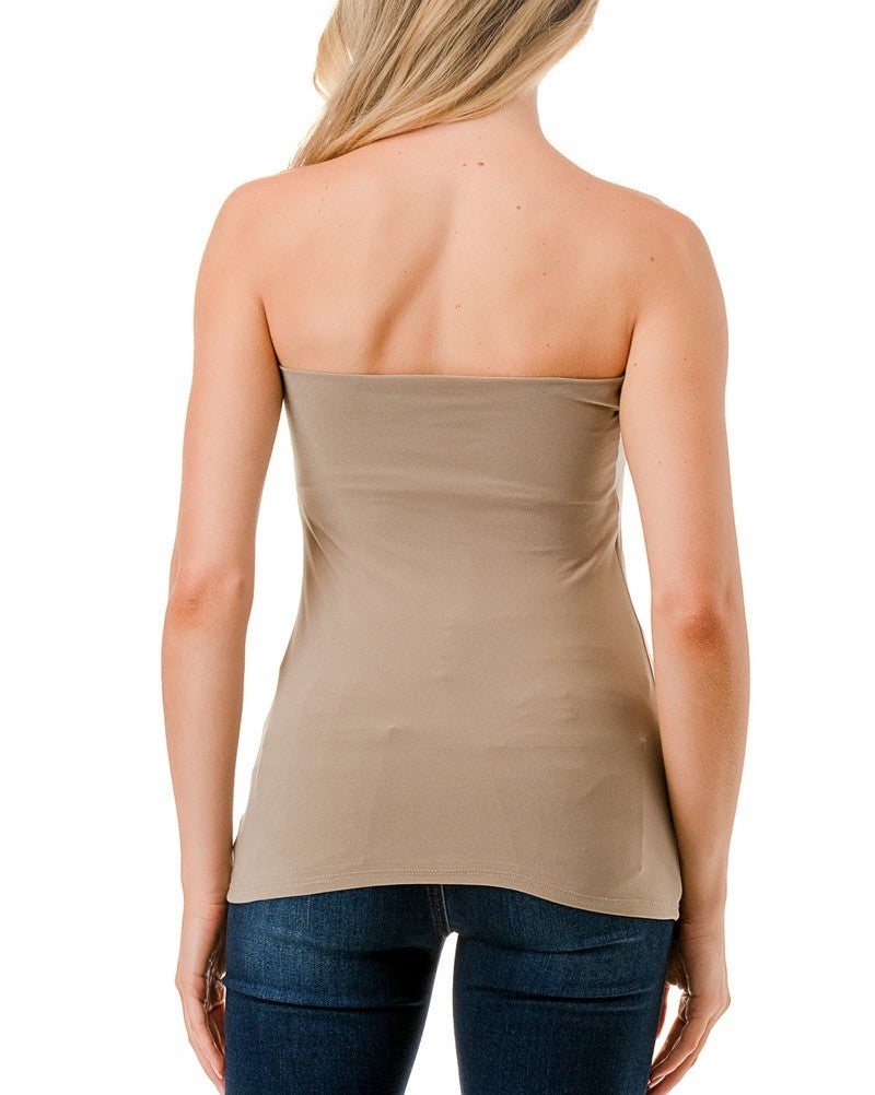 Danna Fitted Tube Top Nude. This fitted tube top is the perfect basic to add to your closet for the warmer months, with a slim fit that's perfect for tucking into high rise jeans or shorts for a chic everyday look.