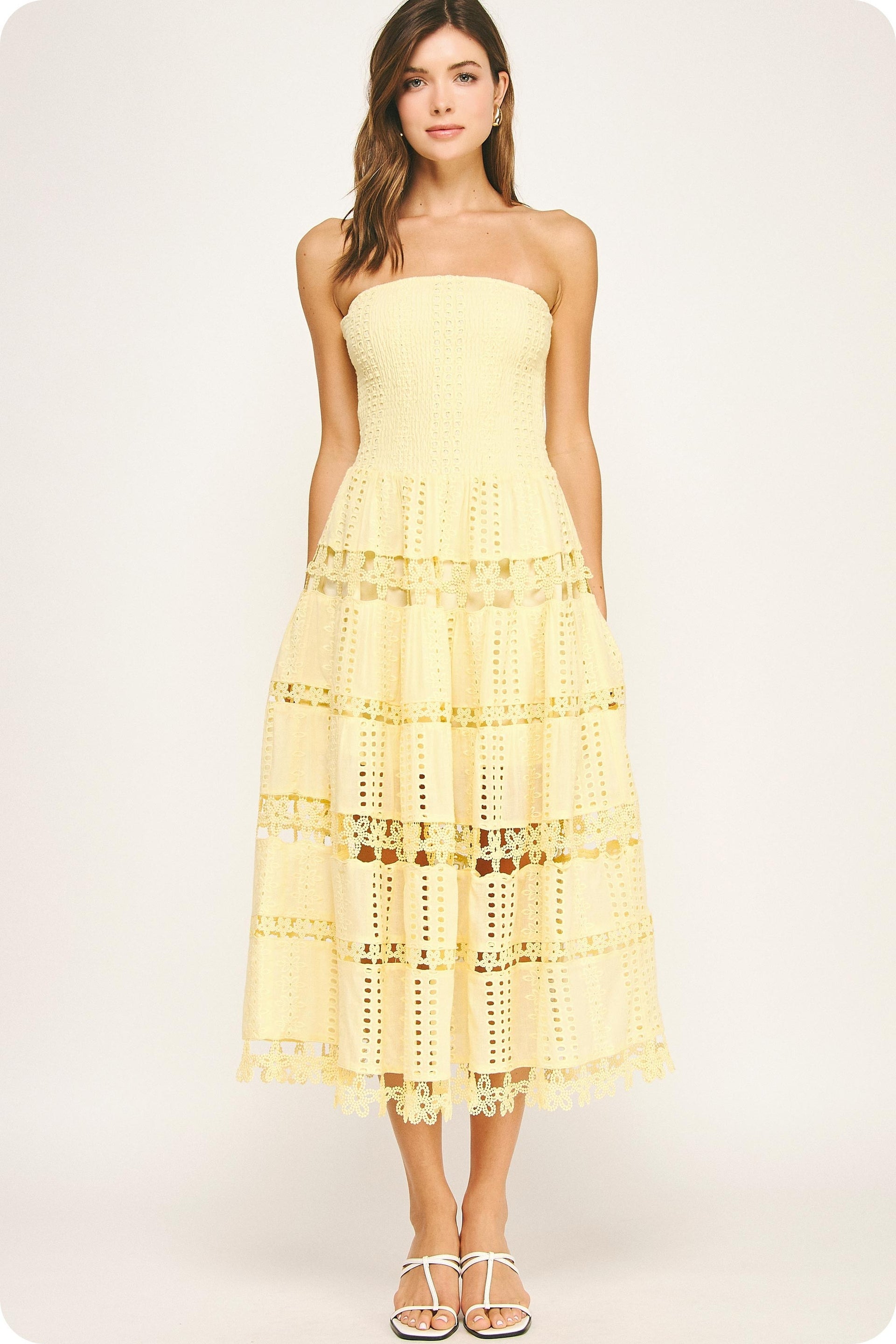 Beautiful Chaos Eyelet Lace Tube Dress – Whim