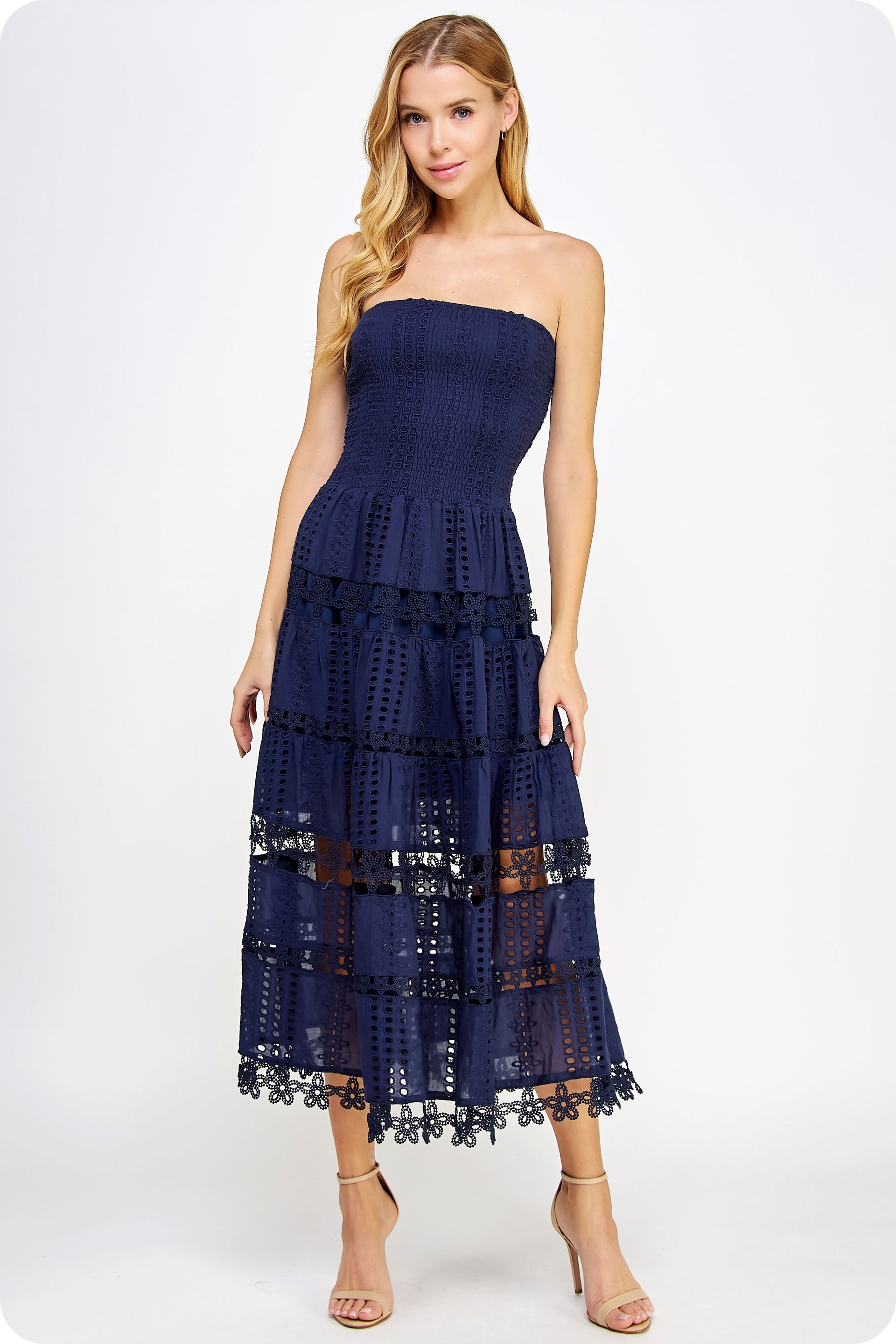 Beautiful Chaos Eyelet Lace Tube Dress Whim Beautiful Chaos Eyelet Lace Tube Dress Whim