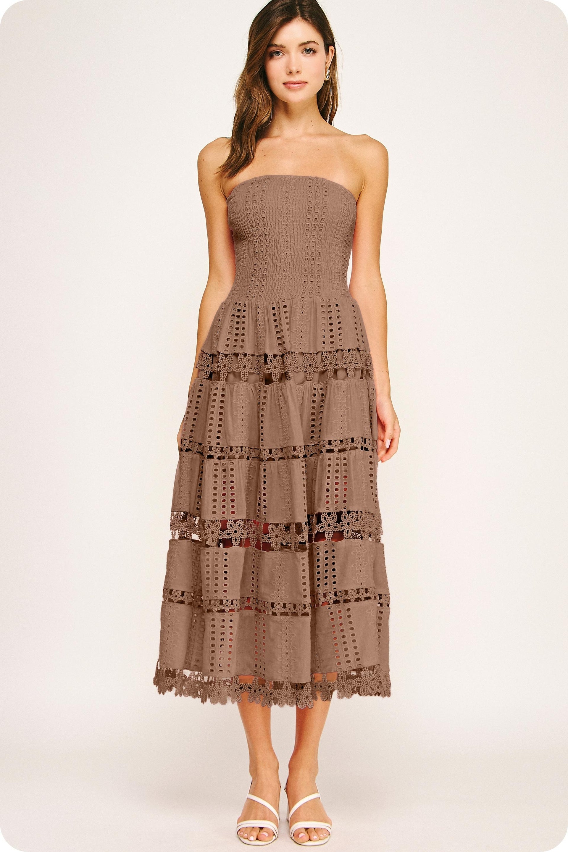 Beautiful Chaos Eyelet Lace Tube Dress – Whim
