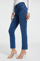 Good American Straight Leg Jeans Blue. The ultimate sculpting jeans, featuring an iconic straight leg fit, these are the body-hugging, booty shaping jeans of your dreams featuring a mid-rise and clean design.