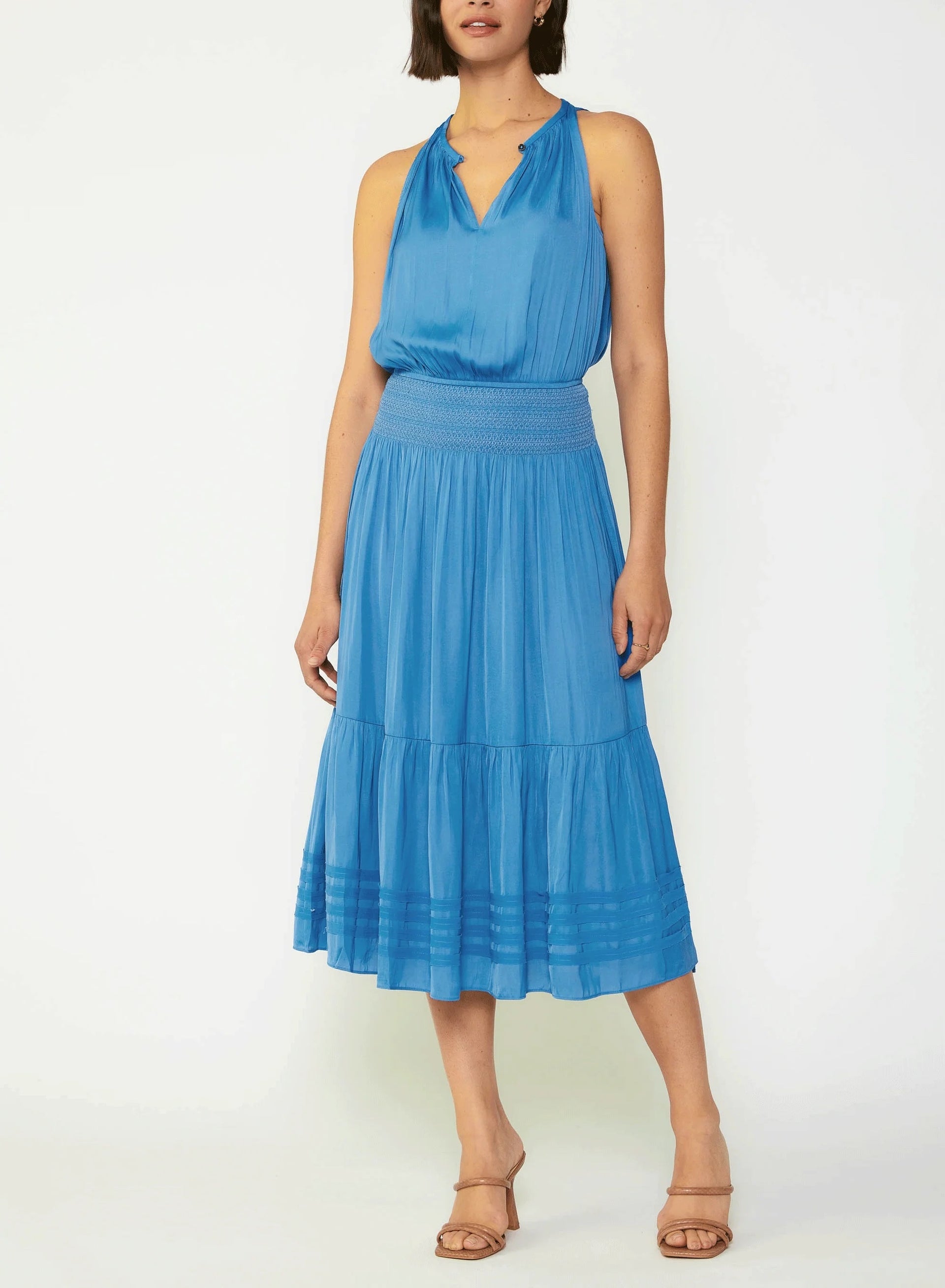 slim fit dress slacks Current Air Halter Key Hole Midi Dress – Whim