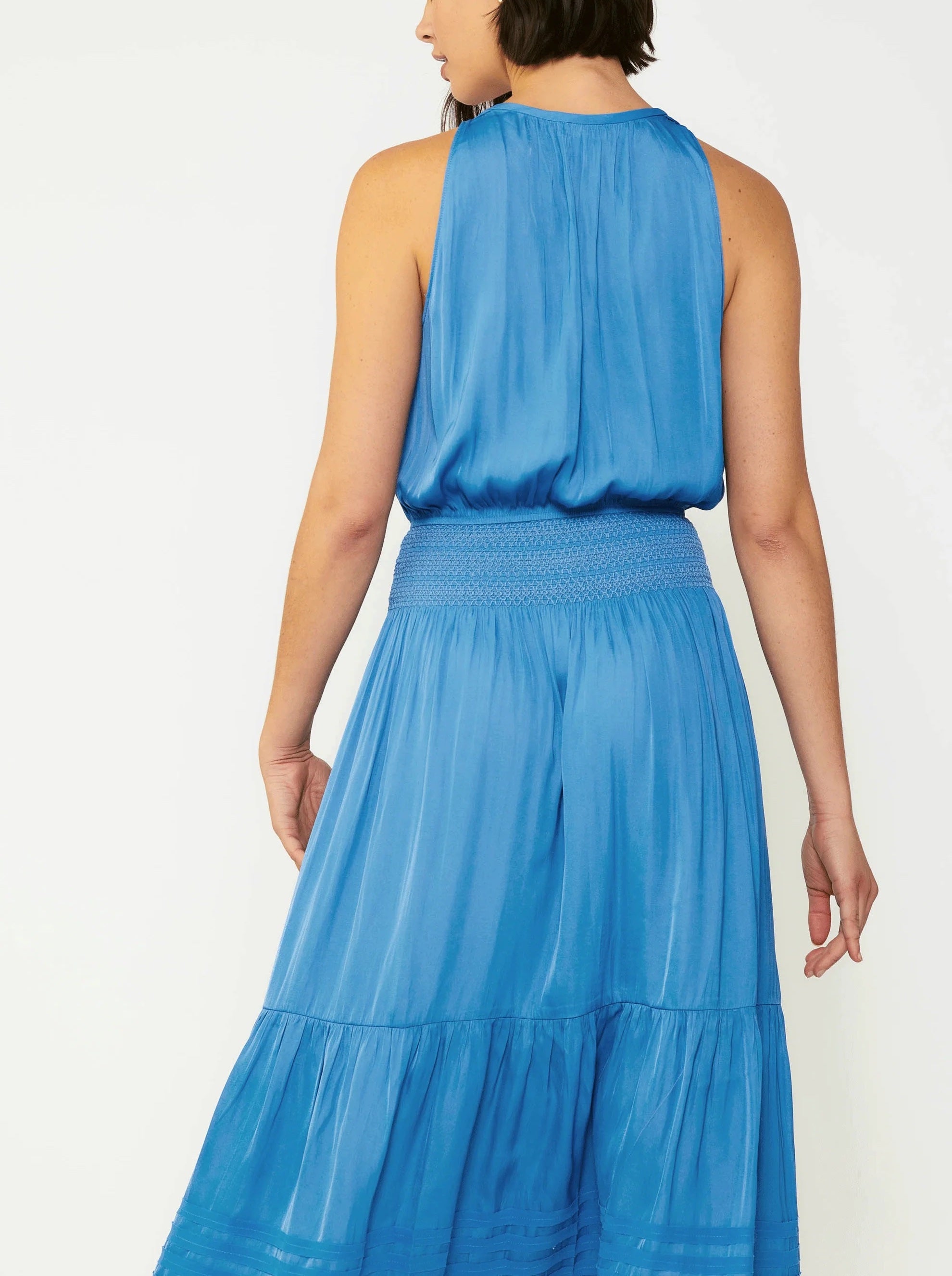 Current Air Halter Key Hole Midi Dress Whim Current Air Halter Key Hole Midi Dress Whim