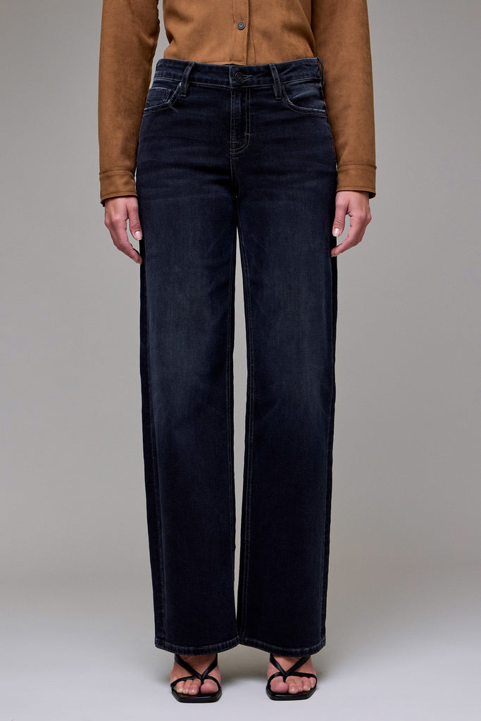 Hidden Charcoal Wash Mid Rise Stretch Dad Jean